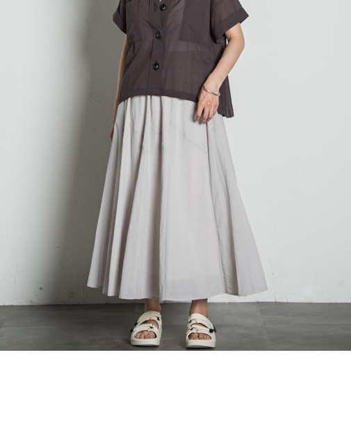 【WEB限定】ドライコットンパネルアシメスカート≪洗濯機で洗える≫