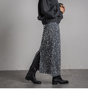 【カタログ掲載】スパンコールナロースカート≪手洗い可能≫