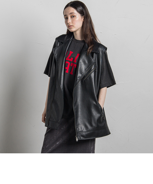 レザーライクライダースベスト