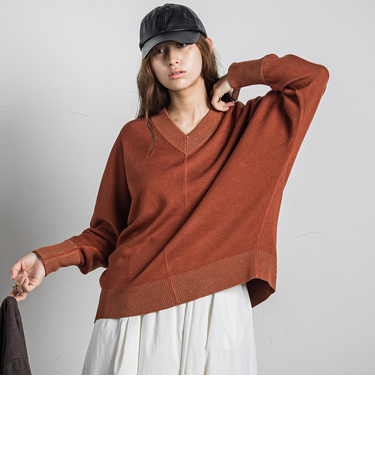 【新色追加】Wフェイスドルマンニットプルオーバー≪手洗い可能≫