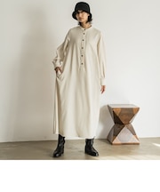バックプリーツシャツワンピース≪手洗い可能≫