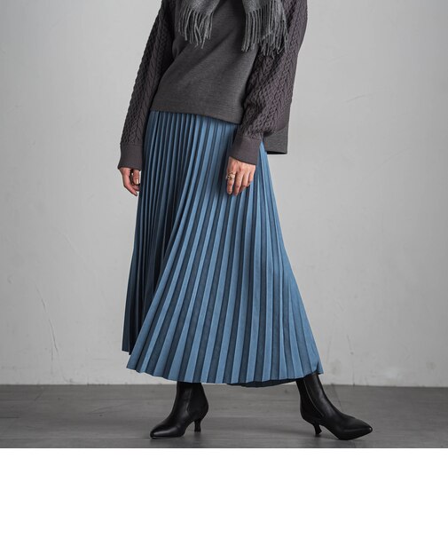 【新色追加】スウェードタッチアコーディオンプリーツスカート《手洗い可能》