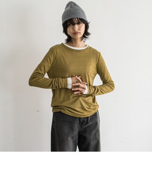 ロングスリーブクルーネックTシャツ≪手洗い可能≫