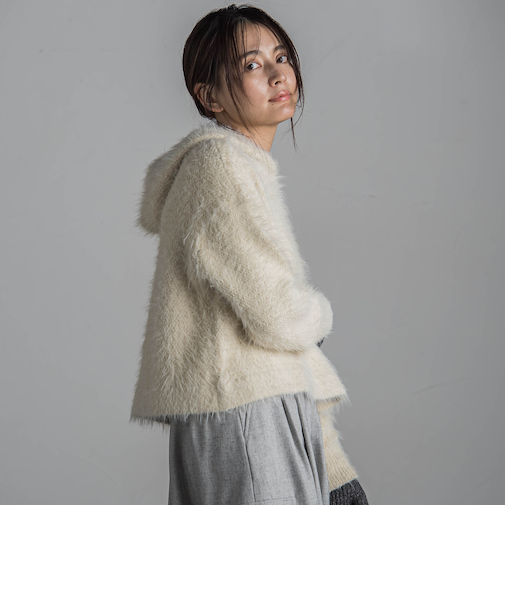 フェザーフーディニットプルオーバー≪手洗い可能≫