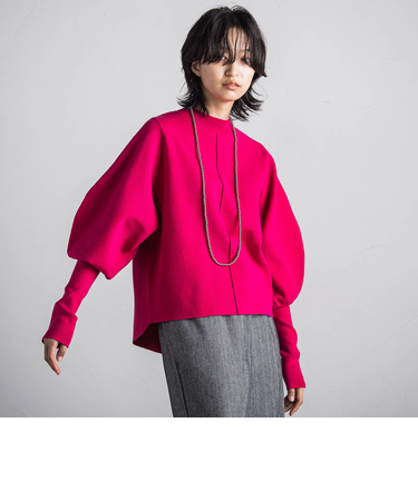 ボリューム×フィットクルーネックニットプルオーバー≪手洗い可能≫