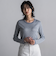 チュール使いラメリブロングTシャツ≪手洗い可能≫