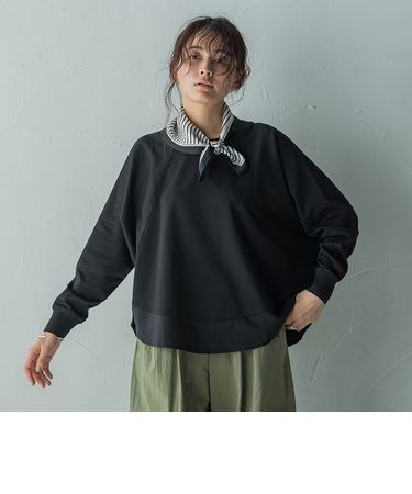 ポンチローマラグラン布帛切替プルオーバー≪洗濯機で洗える≫