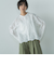 叶えるスカラップ刺繍クロップドシャツ≪手洗い可能≫