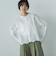 叶えるスカラップ刺繍クロップドシャツ≪手洗い可能≫