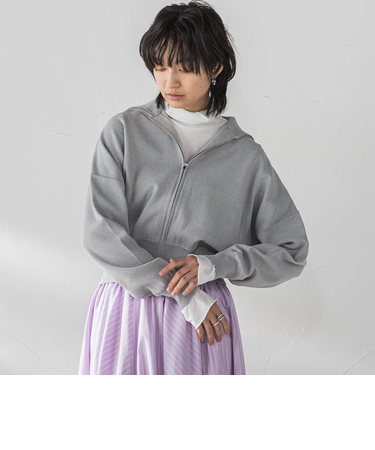 ジップニットカーディガン≪手洗い可能≫