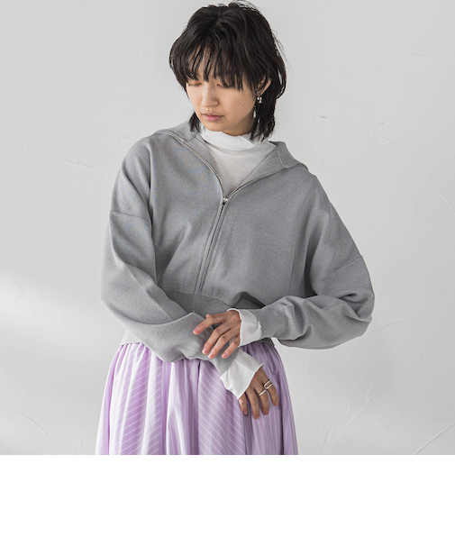 ジップニットカーディガン≪手洗い可能≫