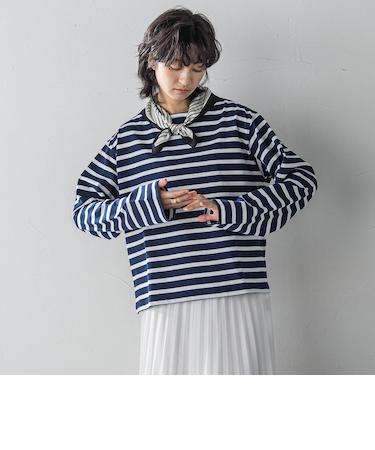 【WEB限定】ゆるボーダーロングTシャツ