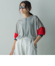 バイカラースリーブニットプルオーバー≪手洗い可能≫