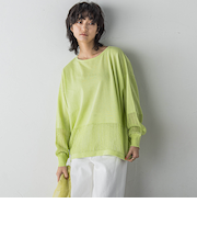 ペーパーブレンドメッシュヘムニットプルオーバー≪手洗い可能≫