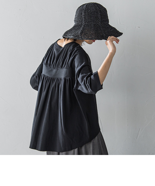 オーガニックコットンバッグギャザーテーププルオーバー≪洗濯機で洗える≫