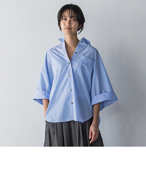 ワイドカフスドルマンシャツ≪洗濯機で洗える≫
