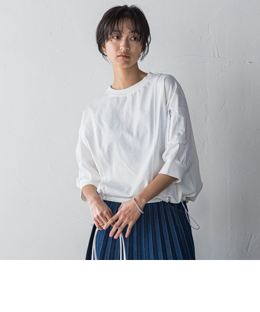 【WEB限定】ワークポケット付きドッキングプルオーバー≪洗濯機で洗える≫