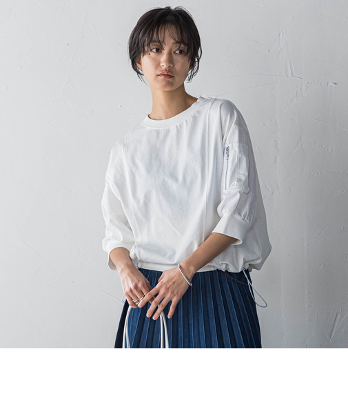 【WEB限定】ワークポケット付きドッキングプルオーバー≪洗濯機で洗える≫