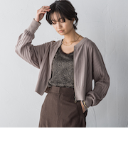 プリーツジップカーディガン