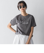 ハンドメッセージ刺繍ロゴTシャツ≪洗濯機で洗える≫
