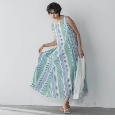 コットンボイル2WAYエアリーフレアワンピース≪手洗い可能≫