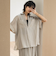 ラフィーネクロスハーフジップブラウス≪手洗い可能 / セットアップ対応≫