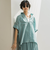 ラフィーネクロスハーフジップブラウス≪手洗い可能 / セットアップ対応≫