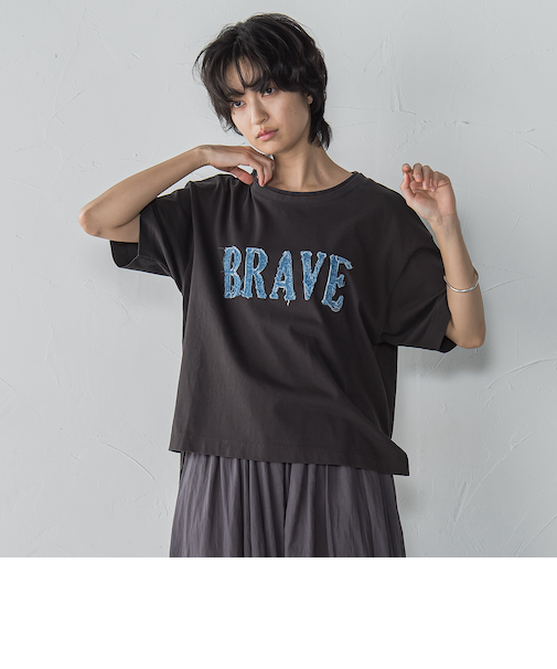 デニムロゴTシャツ≪洗濯機で洗える≫