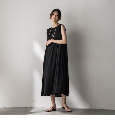 タックノースリーブカットワンピース≪手洗い可能≫