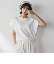 【WEB限定】フレンチスリーブニットプルオーバー≪手洗い可能≫