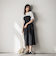 【WEB限定 / 新色追加】異素材ドッキングドロストワンピース≪洗濯機で洗える≫
