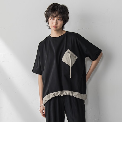 【WEB限定】配色ポケットTシャツ≪洗濯機で洗える≫