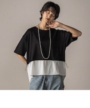 【WEB限定】シャツレイヤード風プルオーバー≪手洗い可能≫