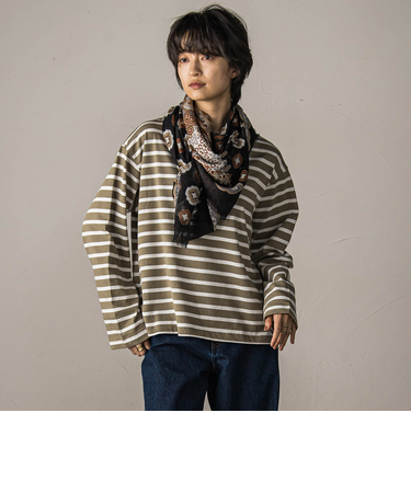 【WEB限定】ボーダーロングTシャツ≪洗濯機で洗える≫