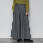 【新色追加】フレアヘムキュロットパンツ≪洗濯機で洗える≫