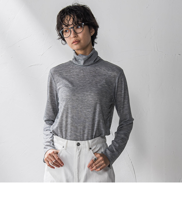 【新色追加】メランジリブタートルネックプルオーバー≪手洗い可能≫