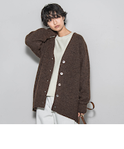 【新色追加】フラッフィーVネックニットカーディガン≪手洗い可能≫