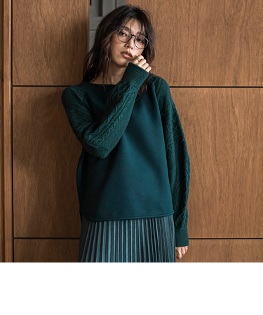 ときめきケーブルニット≪手洗い可能≫