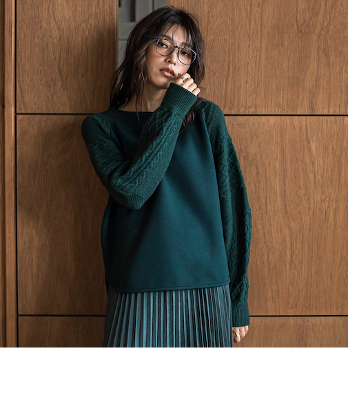 ときめきケーブルニット≪手洗い可能≫