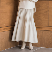 スウェードライク消しプリーツスカート≪手洗い可能≫