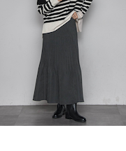 スウェードライク消しプリーツスカート≪手洗い可能≫