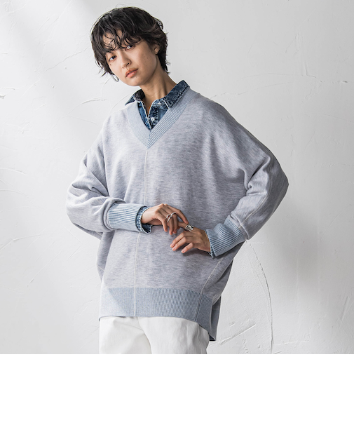 【新色追加】今日の気分で着回せるリバーシブルニット≪手洗い可能≫