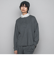 【一瞬で楽とキレイを叶える】裏起毛2WAYネックブラウス≪手洗い可能≫