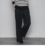 【一瞬で楽とキレイを叶える】裏起毛イージーワイドパンツ≪手洗い可能≫