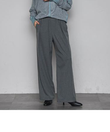 【一瞬で楽とキレイを叶える】裏起毛イージーワイドパンツ≪手洗い可能≫