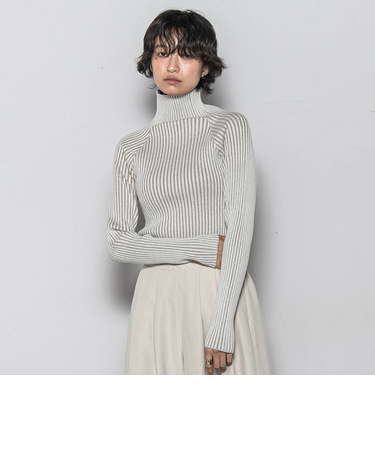 【WEB限定】プレーティングリブニットプルオーバー≪手洗い可能≫