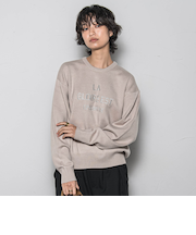 【WEB限定】刺繍ロゴニットプルオーバー≪洗濯機で洗える≫