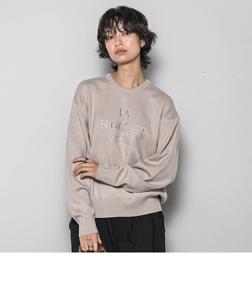 【WEB限定】刺繍ロゴニットプルオーバー≪洗濯機で洗える≫