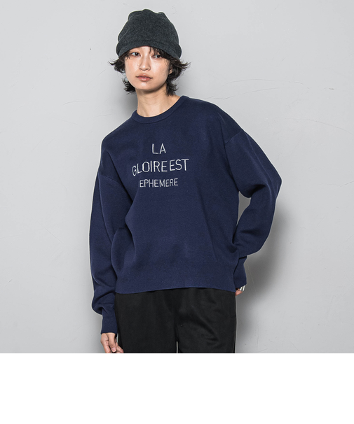 【WEB限定】刺繍ロゴニットプルオーバー≪洗濯機で洗える≫