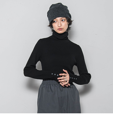 リブタートルニットプルオーバー≪手洗い可能≫